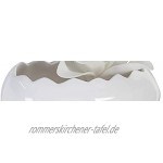 dekojohnson Deko-Schale Eiform Osterschale Obstschale Osterdeko Tischdeko Deko-Eierschale Keramikschale Servierschale weiß 14x20x11cm groß
