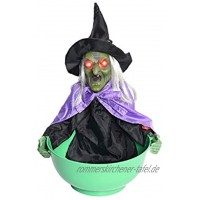 Hexe Süßigkeitenhalter Obstschale für Halloween-Party Mode Persönlichkeit Halloween Dekorationen Süßigkeiten Schüssel mit Sound Lichter