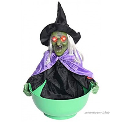 Hexe Süßigkeitenhalter Obstschale für Halloween-Party Mode Persönlichkeit Halloween Dekorationen Süßigkeiten Schüssel mit Sound Lichter