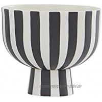 OYOY Living Toppu Bowl White Black Deko Schale Vase Schwarz Weiß Gestreift aus Keramik Ø15 x H13 cm L10231-101
