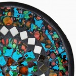 Simandra Mosaikschale Tonschale Glasschale Dekoschale Mosaik Kunsthandwerk Glassteine Deko rund Spiegel M Color Blau