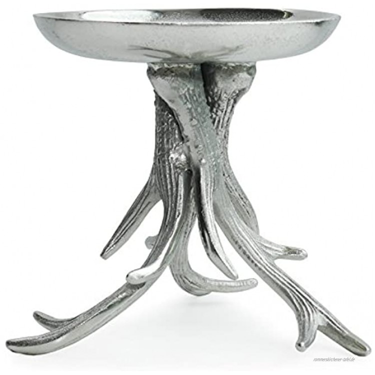 Unbekannt Bell Arte Schale auf Fuß GEWEIH Etagere Aluminium Silber Dekoschale Bell Arte