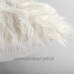 CelinaTex Cuddly Dekokissen 45 x 45 cm weiß Langhaar Zierkissen dekoratives Fellimitat Nicki Sofakissen Kunstfell Kissen