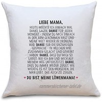 Löwenmama Flauschiges Kissen mit Text Geschenke Geschenkideen für Mama zum Geburtstag Zierkissen mit Füllung