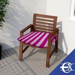 EUROXANTY Stuhlkissen mit Bändern | Sitzkissen für den Innen- und Außenbereich | Sitzkissen für Gartenstühle | Stuhlkissen 2er Set | Pink