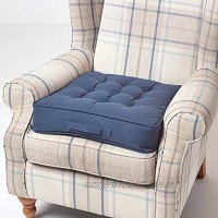 Homescapes großes Sitzkissen 50 x 50 cm dunkelblau Sitzpolster für Sessel und Sofas mit Tragegriff und Baumwollbezug gepolstertes Matratzenkissen 10 cm hoch blau
