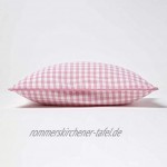 Homescapes Karierte Kissenhülle für Zierkissen Gingham rosa 30 x 50 cm Zierkissenbezug im Landhausstil aus 100% Baumwolle mit Reißverschluss