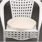 LEIW Wasserdichte runde Stuhlkissen weiche Sitzpolster gepolstert dicke Stuhlkissen für drinnen und draußen Garten Terrasse Küche weiß 45 cm