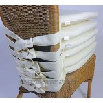 Rattani Set 6 x Stuhlkissen Sitzkissen Marina halbrund mit Schleife 42 x 45 cm Dicke 5 cm Fb. Natur Polyester