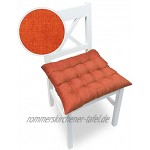 Stuhlkissen Stuhlpolster 4er Set gesteppten mit Schlaufen Küche und Garten viele Farben Orange
