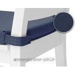sunnypillow 4er Set Stuhlkissen mit Klettverschluss Polsterauflage Auflage für Stühle | Indoor Outdoor | Sitzkissen Sitzauflage | Maße: 42 vorne | 35 hinten x 40 x 5 cm | Blau |