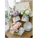 Cuisit Hortensien Kunstblumen im Topf Künstliche Blumen mit Keramikvase Seidenblumen Rosen Blumenstrauß Künstlich mit Vase für Hochzeit Büro Tisch Fenster Wohnzimmer Schlafzimmer Party Weiß