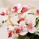 ENCOFT Kunstpflanze Orchidee Künstliche Blumen aus Eva mit Übertopf Kunstblume Seidenblumen phalaenopsis-orchideen-Bonsai mit Keramik-vase Hochzeit Garten Balkon Tischdekoration37cm Pink 2