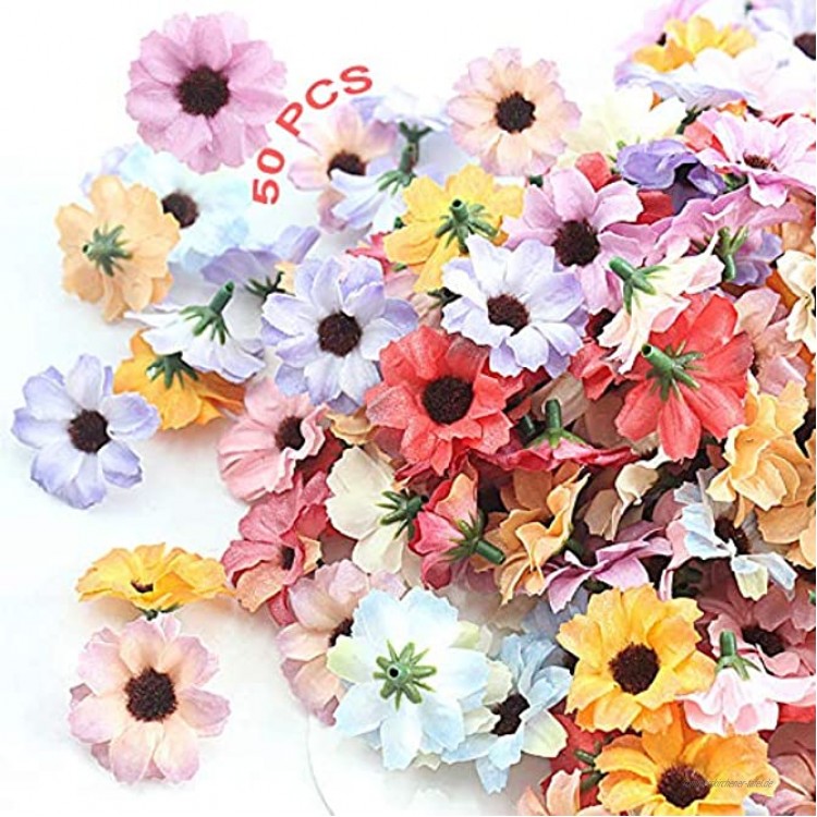 Gefälschte Blumen 50 Stück Hortensien Künstliche Blumen Seidenblumen In Loser Chrysantheme Kunstblumen Köpfe Seidenblumen Hochzeit Dekoration DIY Girlande Geschenkbox Scrapbooking Handwerk Multicolor