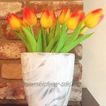 Hemore Kunst-Tulpen Kunstblume Latex fühlt sich wie echt an für Hochzeit Bouquet Dekoration Weiß 10 Stück KC454 orange Tulpen