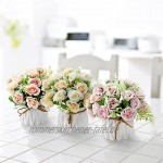 Hortensien Kunstblumen mit Keramikvase Künstliche Blumen im Topf Rosen Seidenblumen Blumenstrauß Künstlich mit Vase für Hochzeit Büro Tisch Fenster Wohnzimmer Party Weiß