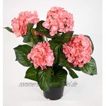 Hortensienbusch Deluxe 42cm rosa-pink im Topf LM Kunstpflanzen Kunstblumen künstliche Pflanzen Blumen Hortensie