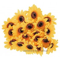 Ideen mit Herz Deko-Blüten Kunstblumen Blüten-Köpfe Verschiedene Sorten ca. Ø 7 cm Sonnenblumen gelb 18 Stück