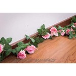 Lawei 2 Stück Künstliche Rosen Girlande Kunstblumen Simulation Hängende Rose Deko Blumen für Hochzeit Zuhause Büro Party Garten Basteln Rosa