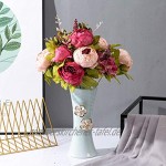 Leagel Künstliche Pfingstrosen Kunstblumen Vintage Seide Blumenstrauß Hochzeit Heimdekoration 1 Stück dunkelrosa