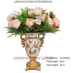 Luyue Vintage Pfingstrosen künstlich Seide Blumen-Bouquet Hochzeitsdekoration hellrosa