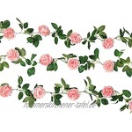 SHACOS 3 Stück Blumengirlande Rosa künstlich Kunstblumen Pfingstrosen Pink Rosen Girlanden Vintage Seidenblumen für Party Hause Bogen Wand 3x2 Meter