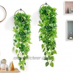 4 Stück künstliche hängende Pflanzen 90 cm gefälschte Efeupflanze hängendes Grün Scindapsus Blätter für Hochzeitsfeier Hausgarten Wanddekoration