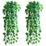 4 Stück künstliche hängende Pflanzen 90 cm gefälschte Efeupflanze hängendes Grün Scindapsus Blätter für Hochzeitsfeier Hausgarten Wanddekoration