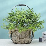 5 Bündel Realistische künstliche Pflanzen Kunststoff Grün Sträucher UV-beständig gefälschte Außenpflanzen Faux Eukalyptus für Outdoor Indoor Home Küche Gartendekoration
