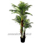 Arnusa Große Künstliche Palme Deluxe 180cm mit 3 Stämmen und 26 Palmenwedel Kunstpflanze Kunstpalme Zimmerpflanze