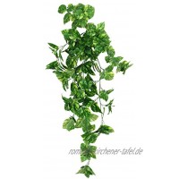 Decovego Pflanze künstlich hängend Pflanze Deko Kunstpflanze Ranke Kunstpflanze hängend groß künstliche Pflanze groß Kunstpflanze Efeutute hängend 110cm