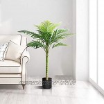 DR.Planzen Kunstpflanze mit Topf 110 cm Plastik Palme Künstliche Pflanzen Groß Kunstpalme Zimmerpflanzen Balkon Wohnzimmer Schlafzimmer Büro Grün Deko 1 Pack