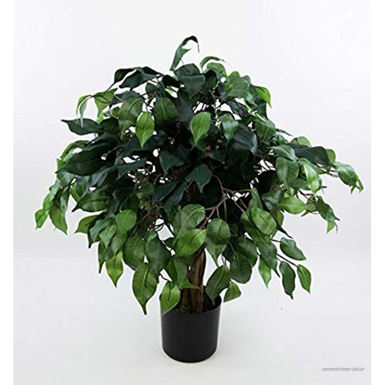Ficus Benjamini 60cm grün DA künstlicher Baum Pflanze Kunstbaum Dekobaum Kunstpflanzen Zimmerpflanze Birkenfeige