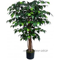 Ficus Benjamini 90cm grün DA künstlicher Baum Pflanze Kunstbaum Dekobaum Kunstpflanzen Zimmerpflanze Birkenfeige