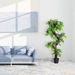 GOPLUS Kunstbaum für Innenräume Zuhause Büro Kunstpflanzen Bonsai mit Roter Rebe mit Kiel Künstliche Pflanzen Stilvoll Luxus Grün Kunstblumen Japanisches Art für Innendekoration Wintergarten