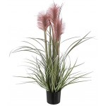 khevga künstliche Pflanze Deko-Topfpflanze 80 cm hoch mit 3 Mauve-Blüten