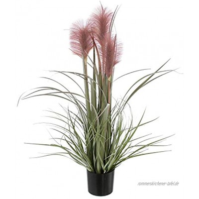 khevga künstliche Pflanze Deko-Topfpflanze 80 cm hoch mit 3 Mauve-Blüten
