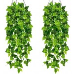 Künstliche Hängepflanzen Künstliche Grünpflanzenblätter Rebe Künstliche Pflanzen für Indoor Outdoor Hochzeitsgarten Wanddekoration