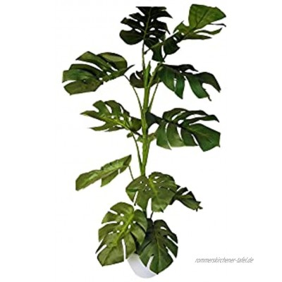 Monstera Blattpflanze Kunstpflanze Kunst Pflanze Deko Dekopflanze Topfpflanze Zimmerpflanze Grünpflanze künstlich unecht grün Topf 110 cm mittel