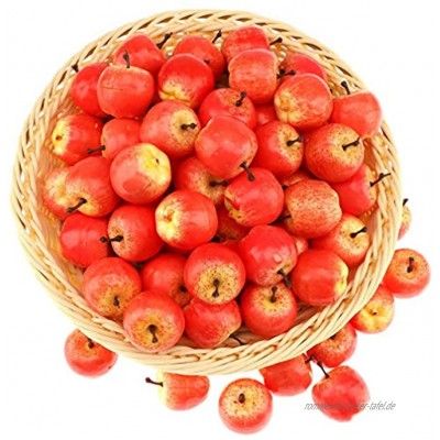 Gresorth 30 Stück Künstliche Lebensechte Mini Apfel Deko Gefälschte Früchte Obst Party Festival Dekoration