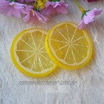 Healifty realistische künstliche Zitronenlimetten Scheibe Mini-Früchte Dekoration Kunststoff Zitronenscheibe zum Dekorieren Basteln 50 Stück 30pcs gelb