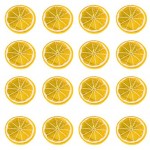 Healifty realistische künstliche Zitronenlimetten Scheibe Mini-Früchte Dekoration Kunststoff Zitronenscheibe zum Dekorieren Basteln 50 Stück 30pcs gelb
