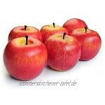 Künstliche Äpfel Gefälschte Frutis-Äpfel Simulationsäpfel für die Inneneinrichtung Lebensechte Äpfel in normaler Größe Gefälschte Äpfel für die Küchenparty Weihnachtsdekor 6 Stück roter Apfel