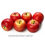 Künstliche Äpfel Gefälschte Frutis-Äpfel Simulationsäpfel für die Inneneinrichtung Lebensechte Äpfel in normaler Größe Gefälschte Äpfel für die Küchenparty Weihnachtsdekor 6 Stück roter Apfel