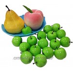 Lorigun 30 stücke Künstliche Lebensechte Simulation 1,3Mini Grüne Äpfel Gefälschte Früchte Fotografie Requisiten Modell