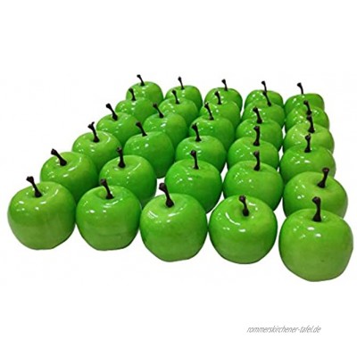 Lorigun 30 stücke Künstliche Lebensechte Simulation 1,3"Mini Grüne Äpfel Gefälschte Früchte Fotografie Requisiten Modell