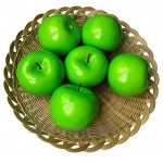 Lorigun 6 Stücke Künstliche Grüne Äpfel Simulation Gefälschte Obst Foto Requisiten Dekoration
