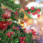 MELLIEX 400pcs Künstliche Blumen Beeren Rote Gefrostet Beerenzweige Weihnachten Beere Künstliche Mini Holly Berry Deko