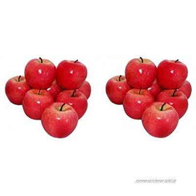 rukauf 16x Deko Äpfel Apfel ROT Kunstobst Kunstgemüse künstliches Obst Gemüse Früchte Dekoration