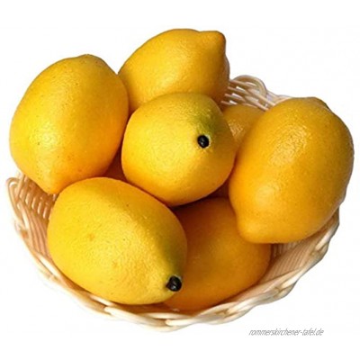 Xiangze 6 x künstliche Limetten Zitronen Deko-Schaumstoff künstliche Frucht-Imitation Heimdekoration Gelb